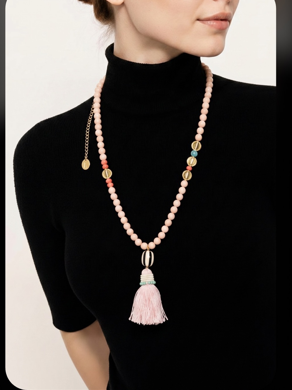 Women’s Apparel Blush Beaded Jewelry Charm Necklace